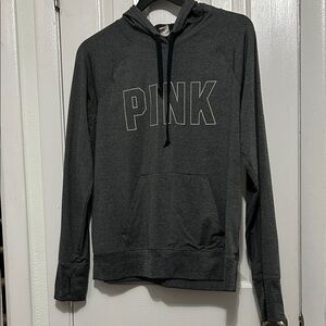 Victoria's Secret Charcoal Hoodie with Pink Logo